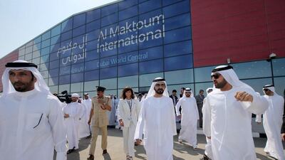 Sheikh Mohammed bin Rashid, the Prime Minister and Ruler of Dubai, during the opening of the Al Maktoum International Airport in Dubai World Central. Ali Haider / EPA