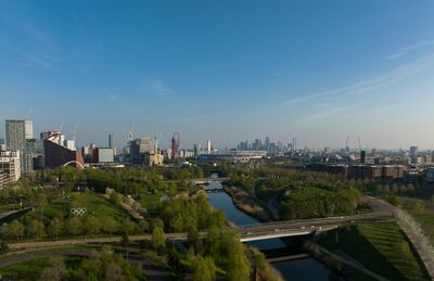 The Queen Elizabeth Olympic Park in London as seen from East Ham. Getty Images