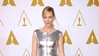 Cate Blanchett is nominated for Actress in a Leading Role in Blue Jasmine. AP