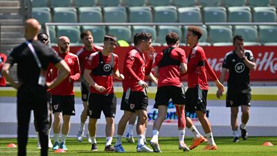 Wales train for their Uefa Nations League clash with Poland on Wednesday, June 1. EPA
