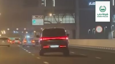 Dubai Police shared a video on social media of a motorist who was caught driving recklessly in the city. Photo: Dubai Police