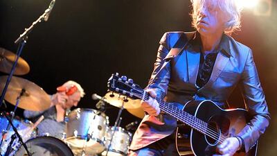 Irish musician Bob Geldof performs on stage in Berlin on October 7, 2011. Geldof presented songs from his new album "How to Compose Popular Songs That Will Sell". AFP PHOTO / BRITTA PEDERSEN GERMANY OUT
