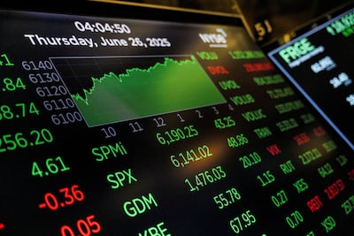 A screen displaying trading of the S&P 500 Index at the NYSE in New York. Technology shares have been the main driver of US stock market gains. Reuters