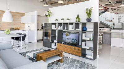 The Kaiser showroom in Dubai is spread across two floors, featuring kitchens on the ground floor and furniture on the first floor, pictured above. Courtesy Kaiser