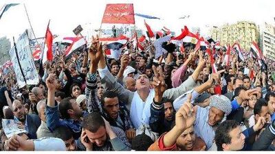 Thousands of demonstrators protest against Egypt's ruling military council in Tahrir Square last month.