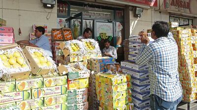 Altaf & Khammas Trading Co. gets a steady supply of mangos all year round from countries including India, Pakistan and Australia. Jeffrey E Biteng / The National