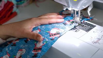 'The pouch is comforting, soft and secure for them," says Katrina. Victor Besa / The National