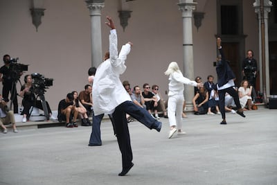 Dancers at the COS show Pitti Uomo 94