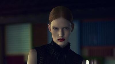 BRONZE AGE: Dress, Dh7,710, Salvatore Ferragamo. 3-D gold ring, Dh14,500, Mario Uboldi.