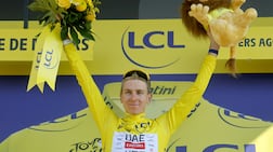 UAE Team Emirates-XRG rider Tadej Pogacar after Stage 11. EPA