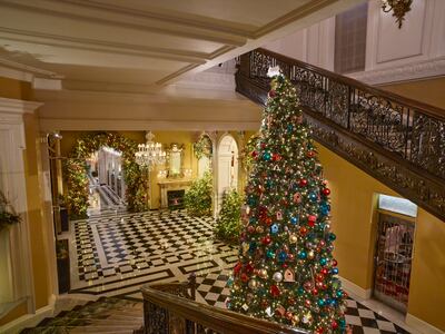 Claridge's London has a Paul Smith-designed tree this Christmas. Photo: Claridge's
