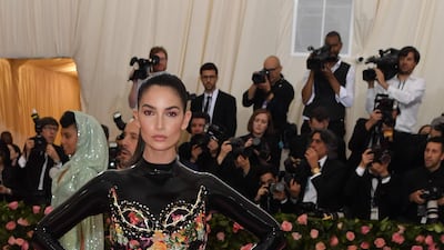 Model Lily Aldridge arrives at the 2019 Met Gala in New York on May 6. AFP