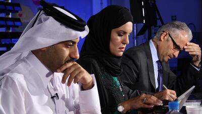 Stars of Science judges, from left, Yousef Al Salhi, Suaad Al Shamsi and Fouad Mrad. Courtesy Qatar Foundation