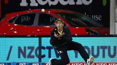 Australia fielder Ashton Agar catches out New Zealand's Martin Guptill. AFP