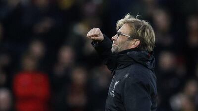 Liverpool manager Jurgen Klopp celebrates at the end of the match. Phil Noble / Reuters
