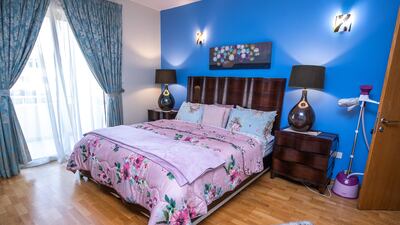 The master bedroom is brightly coloured.