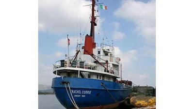 The Rachel Corrie, which was named after an American college student crushed to death by an Israeli Army bulldozer while protesting house demolitions in Gaza.