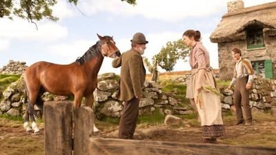 Fron left, Peter Mullan, Emily Watson and Jeremy Irvine in Steven Spielberg's War Horse.