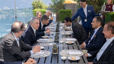 Mr Cassis speaks with Qatari Prime Minister and Minister of Foreign Affairs, Sheikh Mohammed bin Abdulrahman bin Jassim Al Thani. Photo: FDFA