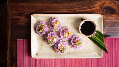 Pai Thai's beautifully plated Chor moung. Photo: Madinat Jumeirah