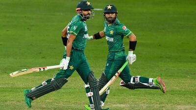 Captain Babar Azam, left, and Mohammed Rizwan are the leading lights of Pakistan cricket. AFP