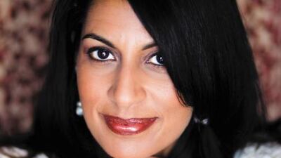 Above, writer Shilpi Somaya Gowda. Right, her book The Golden Son. Courtesy HarperCollins