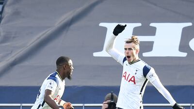 Bale (right) celebrates. PA
