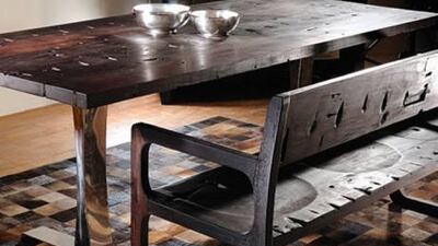 Boat Wood bench, Dh4,790 at Indigo Living. Courtesy Indigo Living