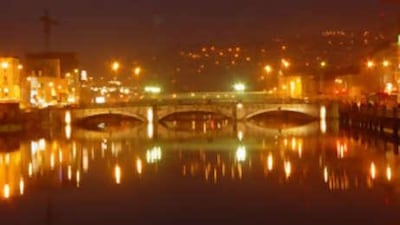 The city of Cork at night.