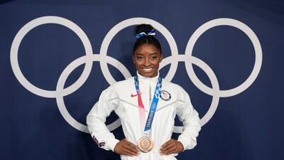 Simone Biles is the most decorated US gymnast in history. AP