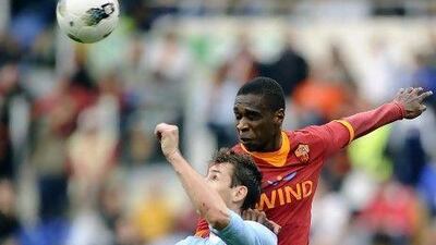 The Roma defender Juan was targeted by Lazio fans during the Rome derby.
