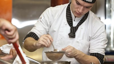Alexander Tsatsaronis studied for a diploma in hospitality and commercial cookery at Dubai’s International Centre for Culinary Arts. Antonie Robertson / The National