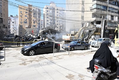 A damaged building following an Israeli air strike in Beirut. The war between Israel and armed group Hezbollah has devastated Lebanon. EPA