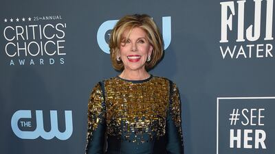 Christine Baranski arrives at the 25th annual Critics' Choice Awards on Sunday, January 12, 2020. AP