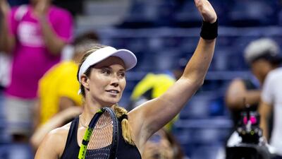 USA's Danielle Collins celebrates her win over Japan's Naomi Osaka during their 2022 US Open. AFP