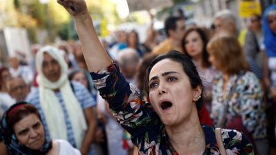 A protest in front of the Iranian embassy in Madrid, Spain, against the Iranian government and the death of Mahsa Amini. October 6, 2022. Reuters
