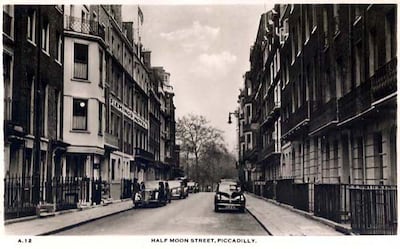 A historic photo of Half Moon Street with Number 14 on the left, next door to Fleming's Hotel. Photo: Beauchamp Estates / Alex Winship