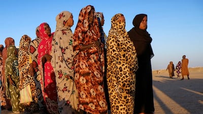 Women at a displacement camp in Al Dabba, Sudan. Reuters