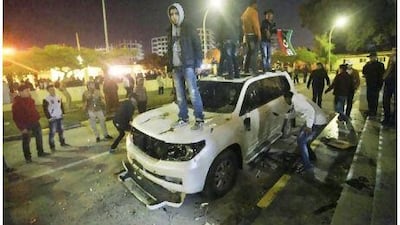 Some citizens in Benghazi took to the streets on Saturday to show their displeasure with the ruling National Transitional Council.