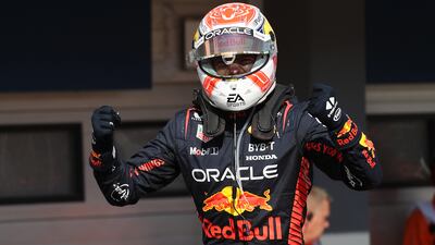 Max Verstappen celebrates after the race in Budapest. Getty