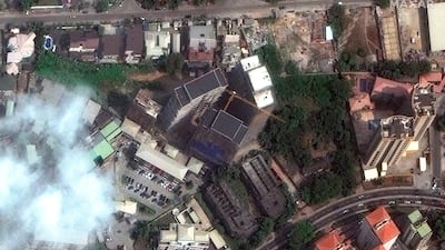 A 21-storey building on a construction site in Ikoyi, Lagos, collapsed in the busy urban area. Maxar Technologies via Reuters
