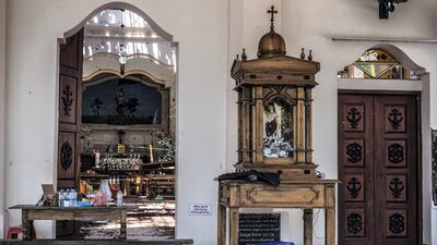 The front entrance to St Sebastian’s Church in Negombo, Sri Lanka, April 23, 2019. Jack Moore / The National.