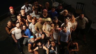 'Johar ... Up in the Air' being performed at Roumieh prison in Lebanon. Courtesy Patrick Baz / Catharsis