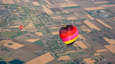 A hot air balloon during the second hot air balloon fiesta near Oroshaza, southeastern Hungary. EPA