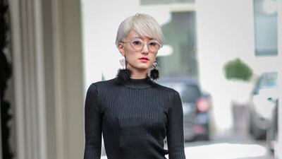 A guest is seen outside the Aalto show. Edward Berthelot / Getty Images