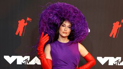US singer Kacey Lee Musgraves, in Valentino, arrives on the MTV Video Music Awards red carpet.