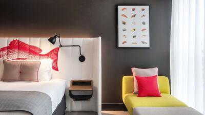 A close up of a bedroom.