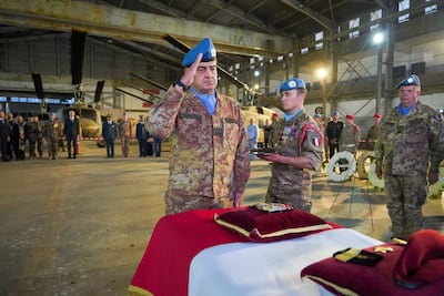 The body of a French peacekeeper killed in Lebanon is repatriated to France. AFP