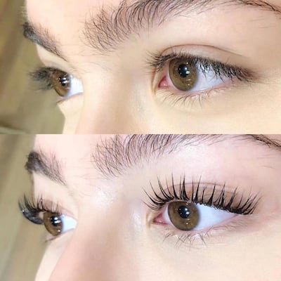 Lash extensions and last lifts are both deemed safe during pregnancy. Photo: Browz, Dubai