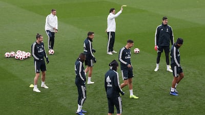 Real Madrid players training at Ciudad Real Madrid, Valdebebas, Madrid. Reuters